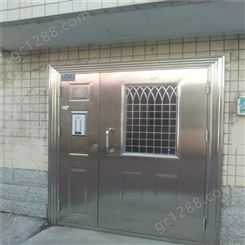 浩海定做 工程楼宇单元门 不锈钢单元对讲大门 小区单元入户门