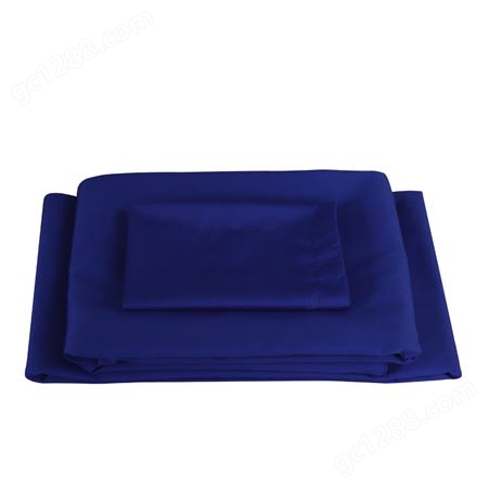 深蓝色单位三件套宿舍印logo单人床被单被罩可定做