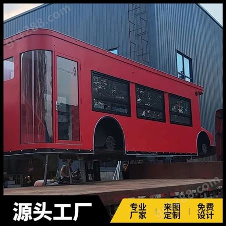 网红双层巴士汽车模型 复古铁艺模型 谷瑞仿真工艺品