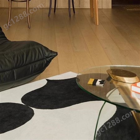 羊毛黑白极简客厅艺术地毯茶几毯北欧现代卧室床边毯设计师原创