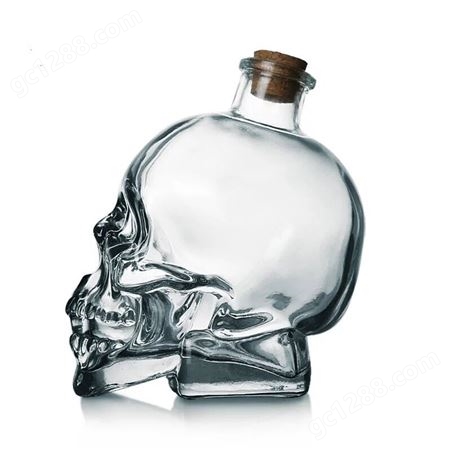 750ml180ml380m创意l骷髅头酒瓶 玻璃瓶骷髅酒杯酒樽泡酒瓶工艺瓶